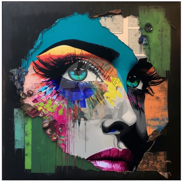 Kunstleder Panel "Abstract Eye9"- 25x25 cm