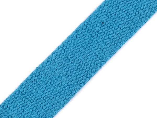 Baumwoll-Gurtband 25 mm- unifarben - aquablau