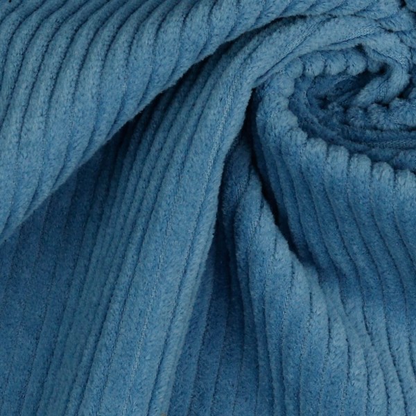 Breitcord unifarben - blau - 100% Baumwolle