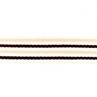 Baumwoll-Gurtband 40mm - schmale Streifen -sand/dunkelbraun