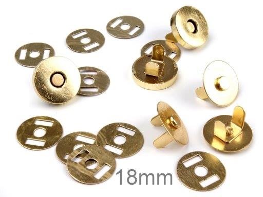 Magnetverschluss - 18mm - rund - goldfarben (5 Sets)