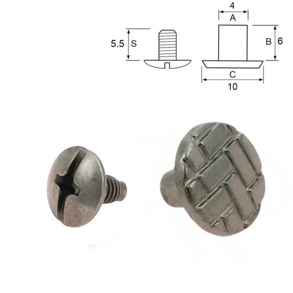 Design-Buchschrauben gunmetal - 6mm (10 Stück)