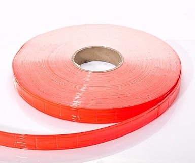 Reflektorband gesteppt - orange - 15mm - PVC