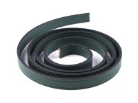 Kunstleder-Gurtband durchgesteppt - dunkelgrün - 120cm lang - 15mm breit