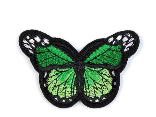 Aufbügler / Aufnäher - "Schmetterling" - groß - 48x70 mm - grün