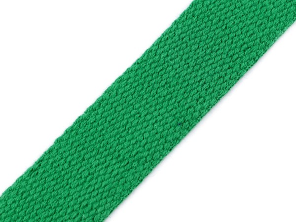 Baumwoll-Gurtband 25 mm- unifarben - grasgrün