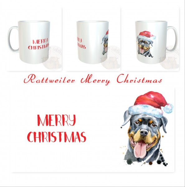 Kaffeetasse "Rottweiler - Merry Christmas"