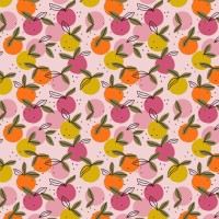 Baumwolle Popeline -  Peachy Fruits - pink/orange