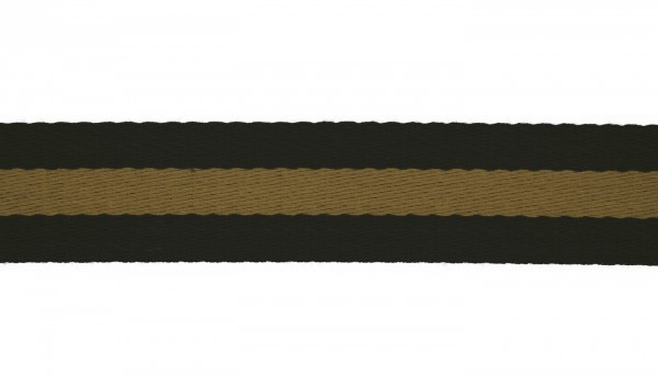 Baumwoll-Gurtband 40mm - breite Streifen schwarzgold - SOFT
