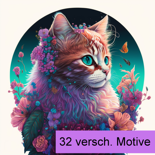 32 versch. Motive Kunstleder Panel - "Cat rustic"- 4 Größen - VORBESTELLUNG