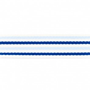 Baumwoll-Gurtband 40mm - schmale Streifen -blau/hellblau - SOFT